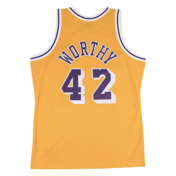 Mens Mitchell & Ness NBA SWINGMAN JERSEY - LA LAKERS 84-85 JAMES WORTHY