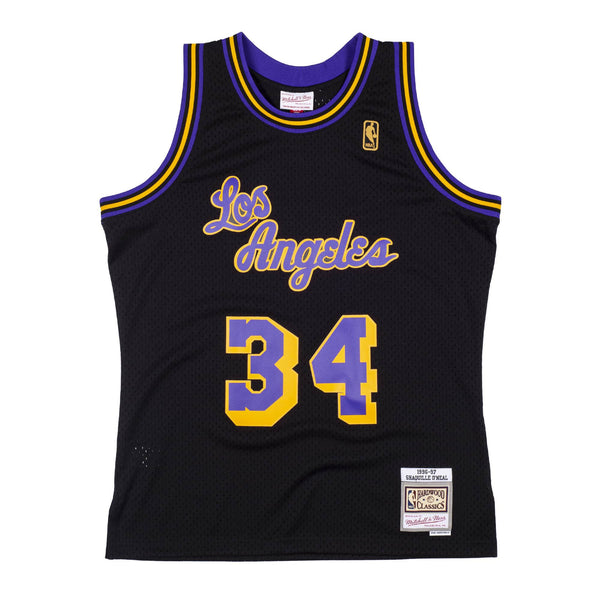 Mens Mitchell & Ness NBA Reload Swingman Jersey Lakers 1996 Shaquille O'Neal