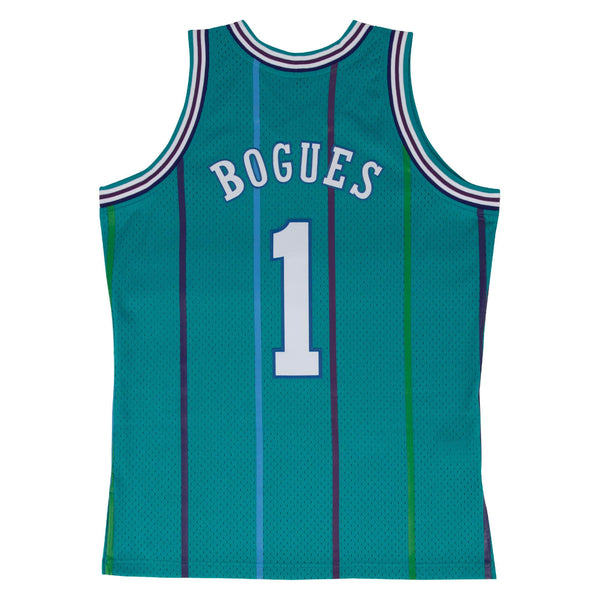 MITCHELL & NESS NBA SWINGMAN ROAD JERSEY CHARLOTTE HORNETS 92 MUGGSY BOGUES
