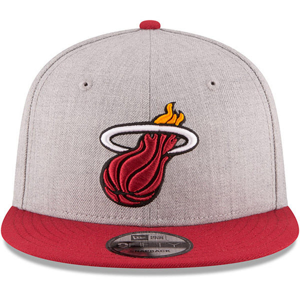 [70353730] Mens New Era NBA 950 2-Tone Heather Gray Snapback Cap Miami Heat