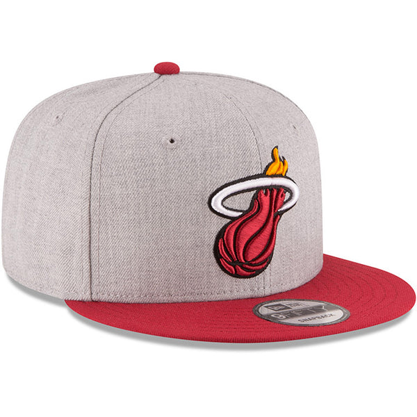 [70353730] Mens New Era NBA 950 2-Tone Heather Gray Snapback Cap Miami Heat