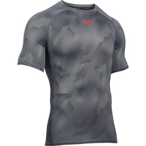 [1257477-042] Mens Under Armour HeatGear Armour Printed Short Sleeve Compression Shirt