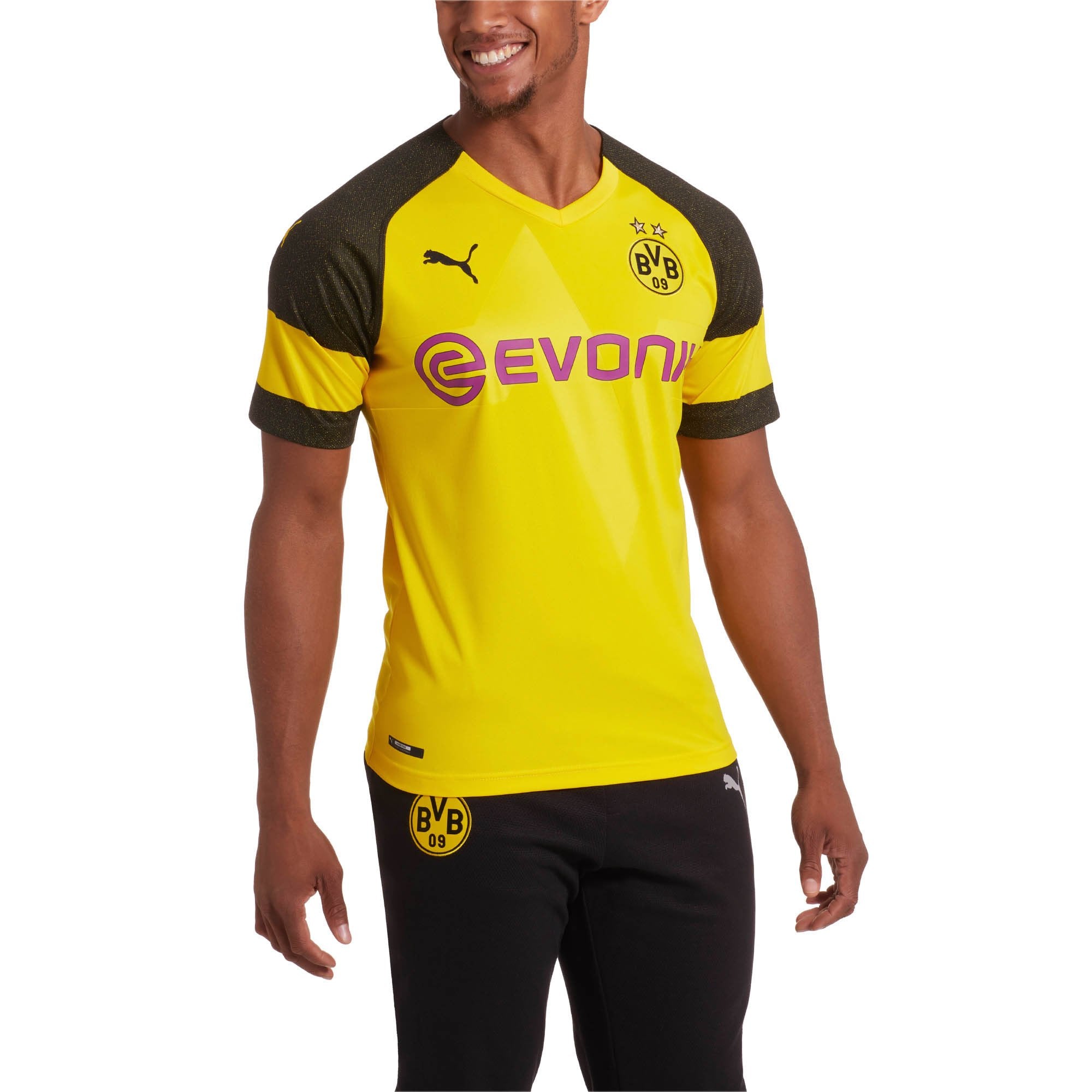 [753310-01] Mens Puma BVB Home Shirt Replica With Evonik Logo