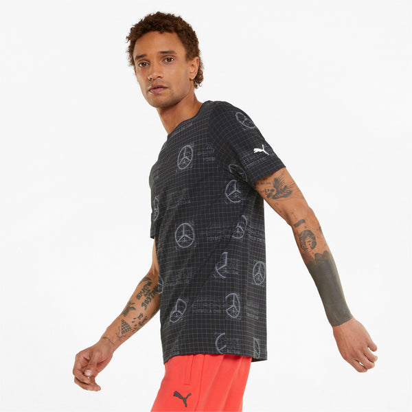 [533692-01] Mens Puma MAPF1 MERCEDES AOP LOGO TEE