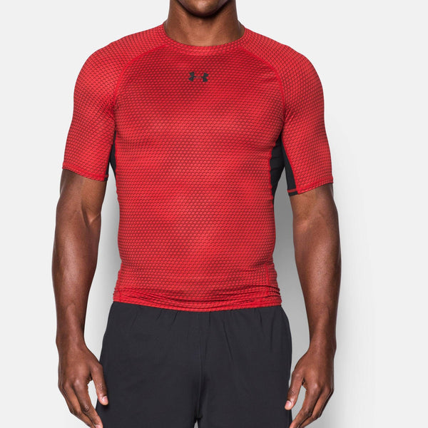 [1257477-602] Mens Under Armour HeatGear Armour Printed Short Sleeve Compression Shirt